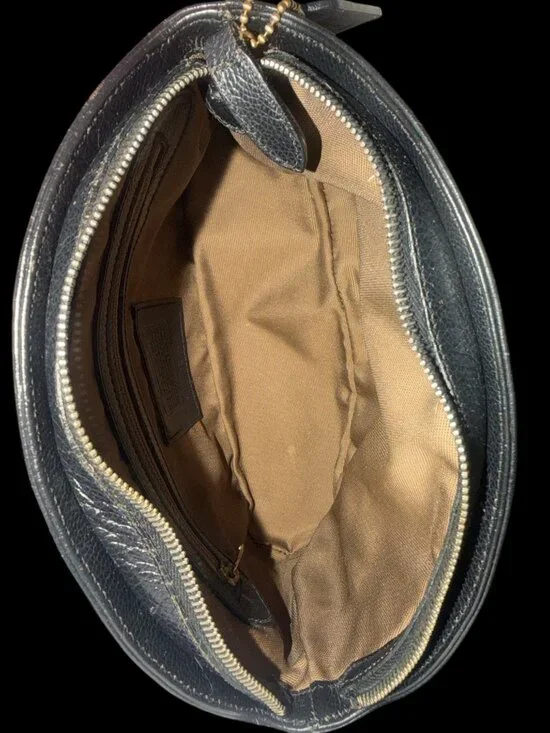 VTG Coach Madison Regis Bag 4405 Black Caviar Leather Brass Crossbody 90s Italy - Picture 7 of 8